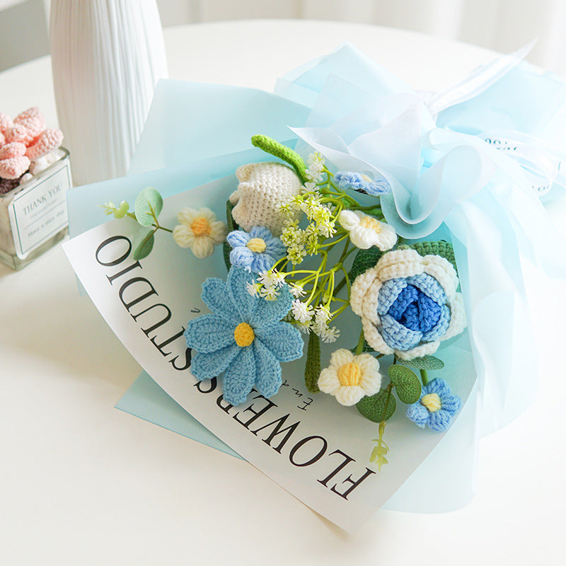 🔥Solange der Vorrat reicht 40 % Rabatt!🎉Handmade Delicate Crochet Flower Bouquet