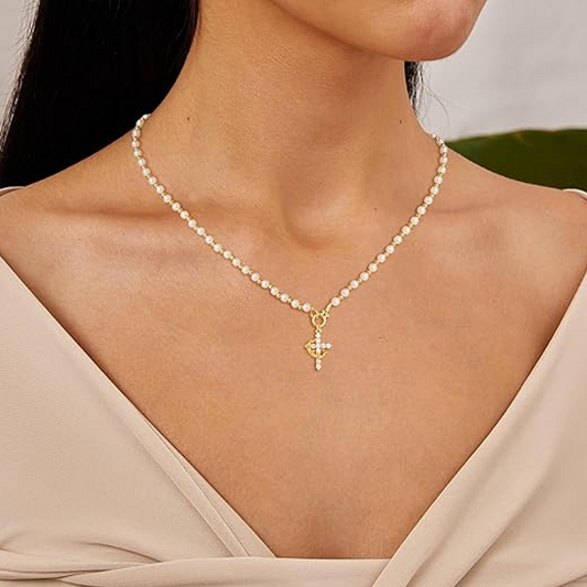 🔥Solange der Vorrat reicht 40 % Rabatt!🎉Zirkonia-Krone Kreuz Anhänger Halskette