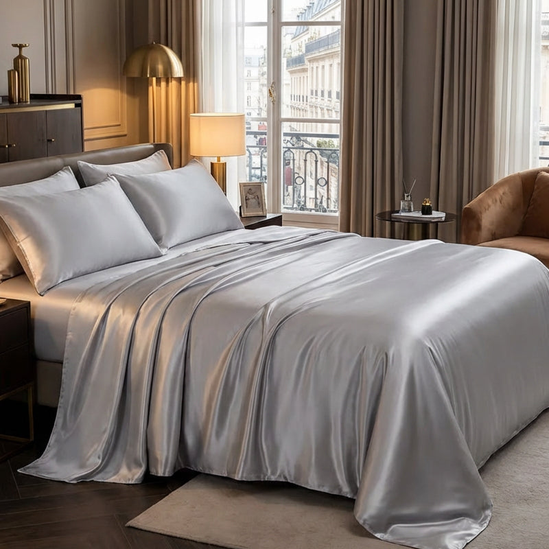 💎 50% RABATT! 💎 Unifarbenes Satin-Spannbettlaken – Haar- & hautfreundlich, Temperaturregulierend & Maschinenwaschbar 🛏️✨