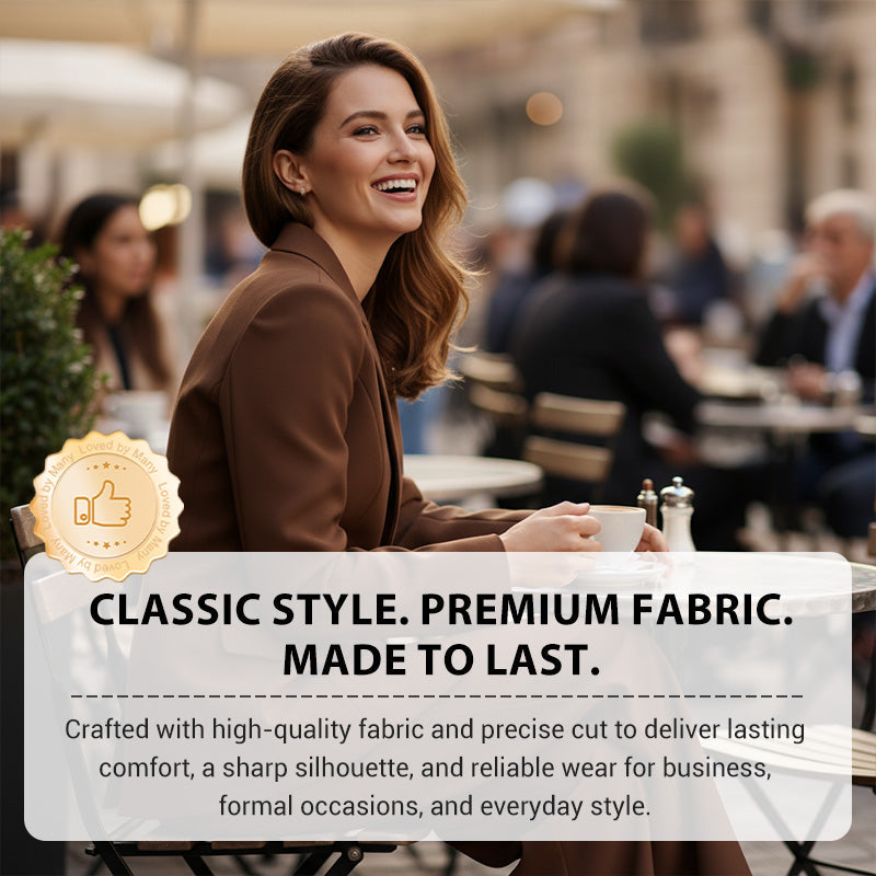 👔 58% RABATT! 👖 Elegantes Blazer- & Weitbein-Hosen-Set für Damen – Modischer Zweiteiler, Vielseitig & Perfekt für Büro/Freizeit ✨