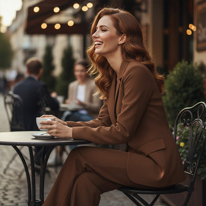 👔 58% RABATT! 👖 Elegantes Blazer- & Weitbein-Hosen-Set für Damen – Modischer Zweiteiler, Vielseitig & Perfekt für Büro/Freizeit ✨