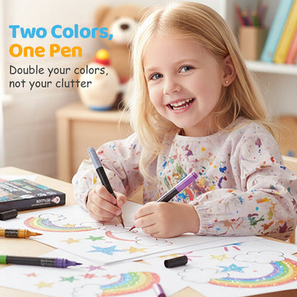 🎨 50% RABATT! ✨ 24-Farben Dual-Tip Glitzer-Marker Set – Glitter & Fine Tip, Lebendige Farben & Perfekt Für Kunst, Basteln & Handlettering 🖌️