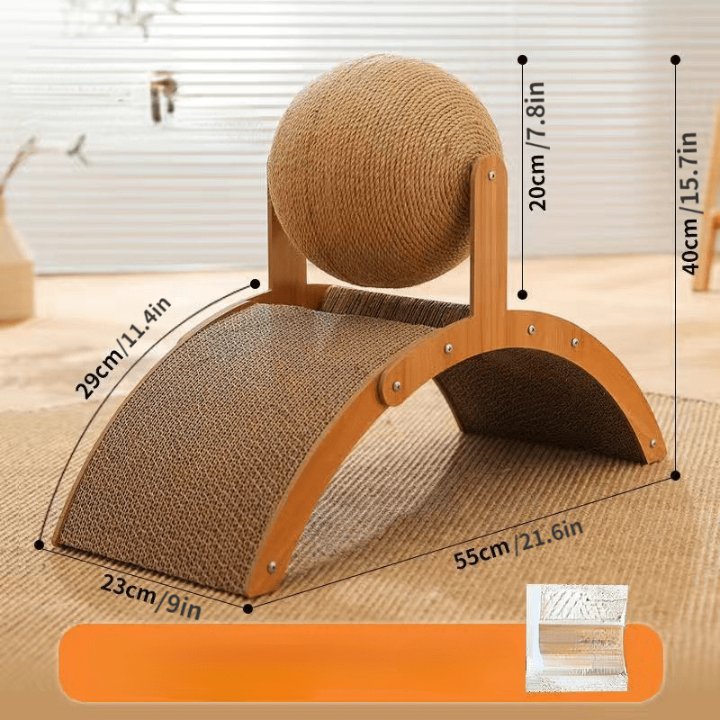 🐱 50% RABATT! 🧶 Natürlicher Sisal-Kratzball mit Kartonunterlage – Befriedigt den Kratztrieb, Schont Möbel & Für jede Katze 🎉