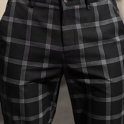 🔥Solange der Vorrat reicht 40 % Rabatt!🎉Herrenhose in schlanker Passform mit Karomuster