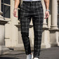 🔥Solange der Vorrat reicht 40 % Rabatt!🎉Herrenhose in schlanker Passform mit Karomuster