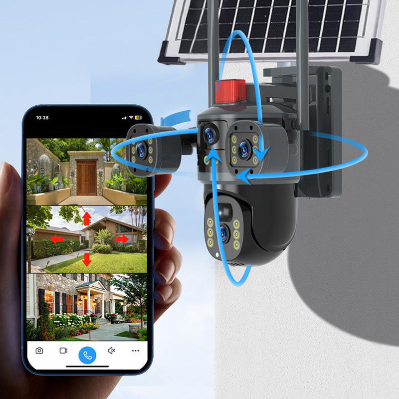 💥2025 Neue heiße Verkaufsaktion🎥 Dreifach-Objektiv-Solar-360°-Kuppelkamera✈️ kostenloser Versand