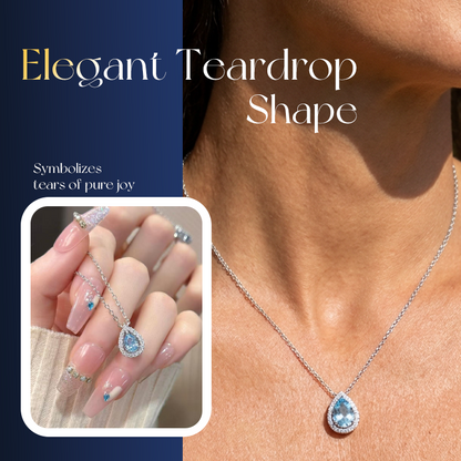🔥Solange der Vorrat reicht 40 % Rabatt!🎉Elegante blaue Tropfenkette für Frauen
