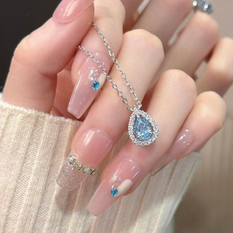 🔥Solange der Vorrat reicht 40 % Rabatt!🎉Elegante blaue Tropfenkette für Frauen