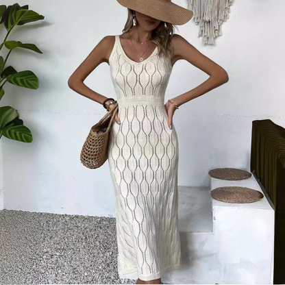 🔥Solange der Vorrat reicht 40 % Rabatt!🎉Elegantes Kleid mit V-Ausschnitt und Pointelle-Strickmuster
