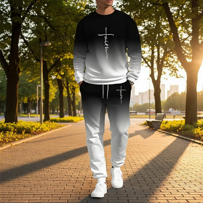 👕 56% RABATT! 🏃 Herren-Trainingsanzug – Farbverlauf-Design, Weich & Atmungsaktiv für Sport & Freizeit 🌬️