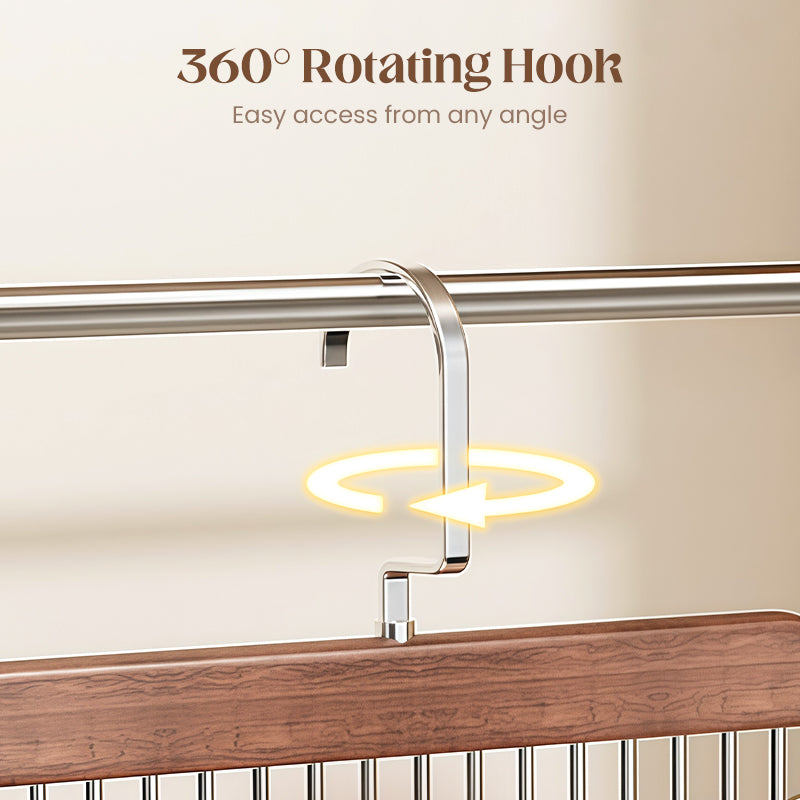 🔥50% RABATT!👕360° Drehbarer Mehrfach-Kleiderbügel mit Haken--10 Clips