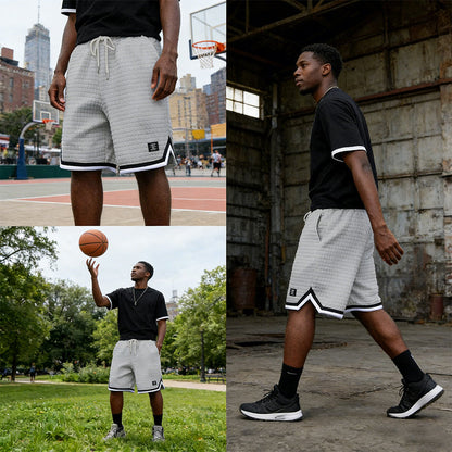 🔥Solange der Vorrat reicht 40 % Rabatt!🎉Sportshorts mit Kordelzug und gestreiftem Saum