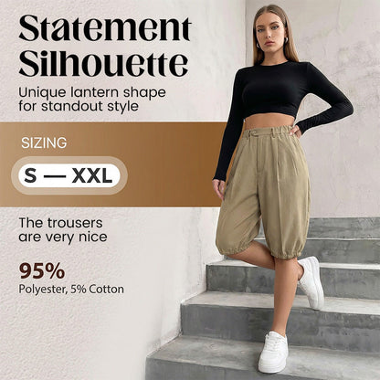 🔥Solange der Vorrat reicht 40 % Rabatt!🎉Lantern-Shorts mit hoher Taille und Falten