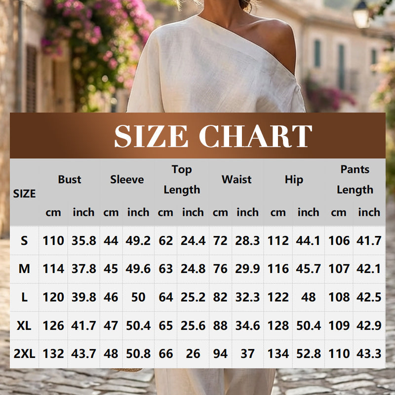 🔥Solange der Vorrat reicht 40 % Rabatt!💖Asymmetrisches One-Shoulder-Oberteil und Hose für Damen