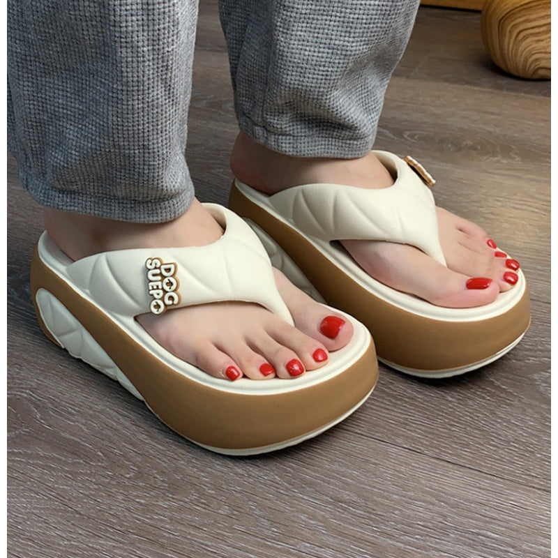 🔥Solange der Vorrat reicht 40 % Rabatt!🎉Sommerliche Flip-Flops für Damen mit weicher Plateausohle und Farbblock-Design