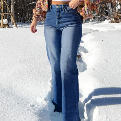 🔥Solange der Vorrat reicht 40 % Rabatt!🎉Damen-Jeans mit hoher Taille, Stretch und geradem Bein