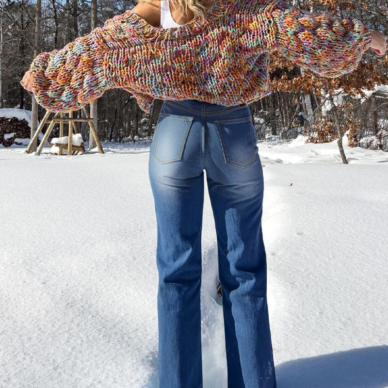 🔥Solange der Vorrat reicht 40 % Rabatt!🎉Damen-Jeans mit hoher Taille, Stretch und geradem Bein