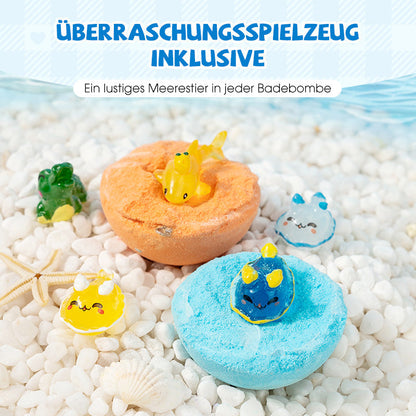 🛁🌊 Badebomben Ozean-Motiv Set 60g x 12 Stück 🌿✨ Sprudelndes Badevergnügen mit Meeresduft, pflegendes Öl für trockene Haut, plastikfrei & perfekt als Geschenk