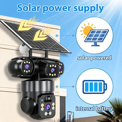 🔥Solange der Vorrat reicht 40 % Rabatt!🎉Solarbetriebene Mehrwinkel-Überwachungskamera