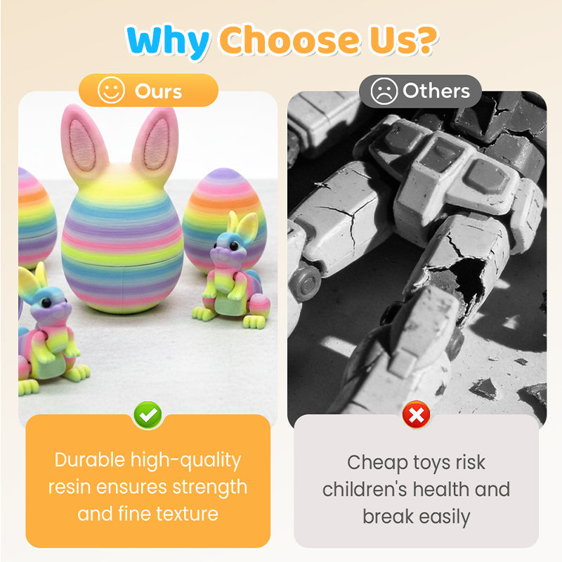 🔥Solange der Vorrat reicht 40 % Rabatt!🎉3D Printed Easter Surprise Egg with Articulated Bunny