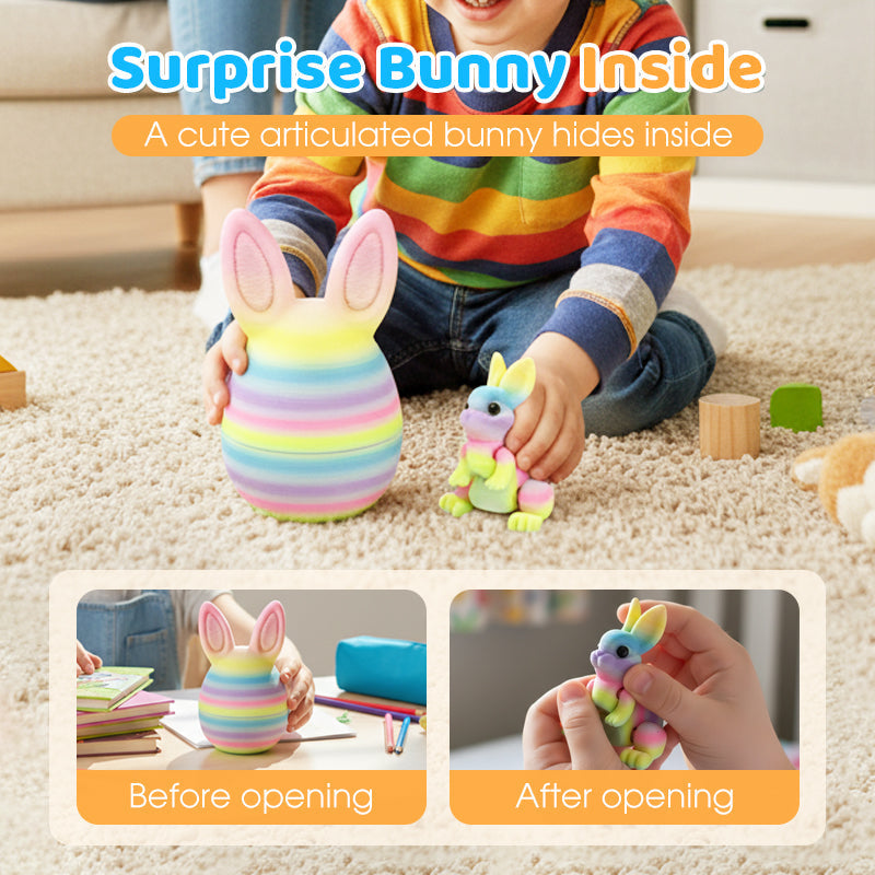 🔥Solange der Vorrat reicht 40 % Rabatt!🎉3D Printed Easter Surprise Egg with Articulated Bunny