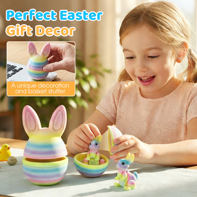 🔥Solange der Vorrat reicht 40 % Rabatt!🎉3D Printed Easter Surprise Egg with Articulated Bunny