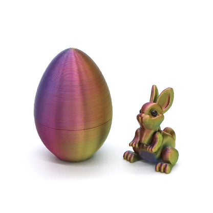 🔥Solange der Vorrat reicht 40 % Rabatt!🎉3D Printed Easter Surprise Egg with Articulated Bunny