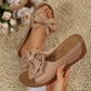 🌞Frühlingserwachen: 50% Rabatt!🔥Elegante Slip-On Keilsandalen: Bequeme Sommer-Pantoletten mit XXL-Schleife
