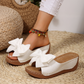 🌞Frühlingserwachen: 50% Rabatt!🔥Elegante Slip-On Keilsandalen: Bequeme Sommer-Pantoletten mit XXL-Schleife