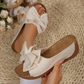 🌞Frühlingserwachen: 50% Rabatt!🔥Elegante Slip-On Keilsandalen: Bequeme Sommer-Pantoletten mit XXL-Schleife