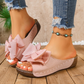 🌞Frühlingserwachen: 50% Rabatt!🔥Elegante Slip-On Keilsandalen: Bequeme Sommer-Pantoletten mit XXL-Schleife