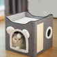 🔥Solange der Vorrat reicht 40 % Rabatt!🎉Faltbares mehrstöckiges Katzenhaus mit Kratzbrett