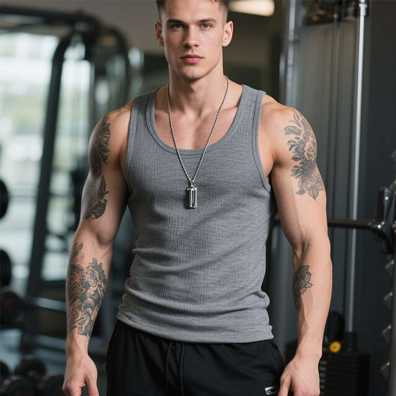 👕 50% RABATT! 🏋️‍♂️ Heavy Cotton Tanktop – Rippstrick, Ärmellos & Perfekt Für Muskeldefinition, Sport & Freizeit 💪