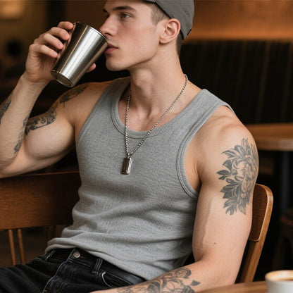 👕 50% RABATT! 🏋️‍♂️ Heavy Cotton Tanktop – Rippstrick, Ärmellos & Perfekt Für Muskeldefinition, Sport & Freizeit 💪