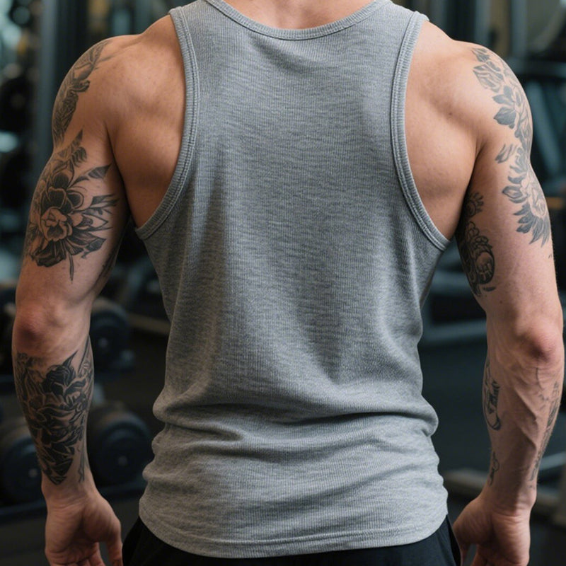 👕 50% RABATT! 🏋️‍♂️ Heavy Cotton Tanktop – Rippstrick, Ärmellos & Perfekt Für Muskeldefinition, Sport & Freizeit 💪