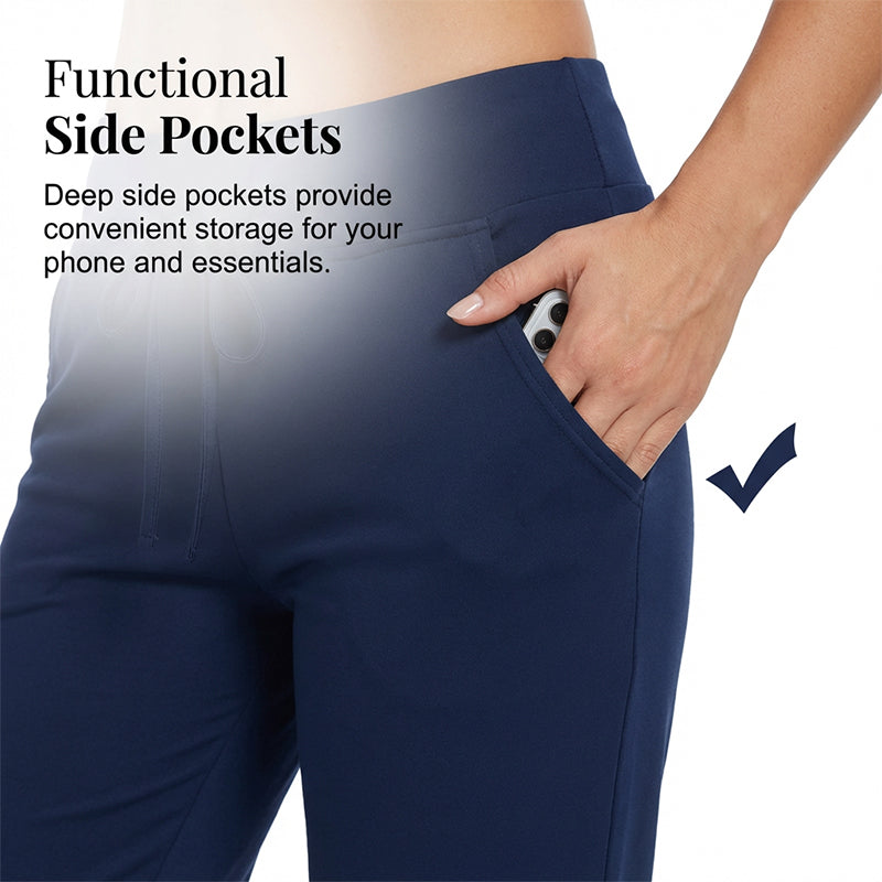 🔥Solange der Vorrat reicht 40 % Rabatt!🎉Damen 3/4 Jogginghose – Strickstoff, Hoher Bund mit Kordelzug, Mit Taschen