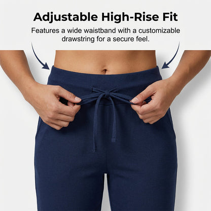 🔥Solange der Vorrat reicht 40 % Rabatt!🎉Damen 3/4 Jogginghose – Strickstoff, Hoher Bund mit Kordelzug, Mit Taschen