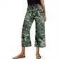 🔥Solange der Vorrat reicht 40 % Rabatt!🎉Damen 3/4 Hose mit Camouflage-Print – Elastisch, Gerade Passform