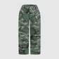🔥Solange der Vorrat reicht 40 % Rabatt!🎉Damen 3/4 Hose mit Camouflage-Print – Elastisch, Gerade Passform