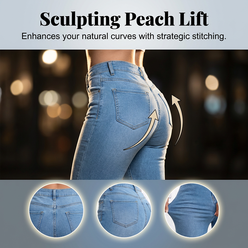 🔥Solange der Vorrat reicht 40 % Rabatt!🎉Elastische Schlagjeans für Damen mit hoher Taille