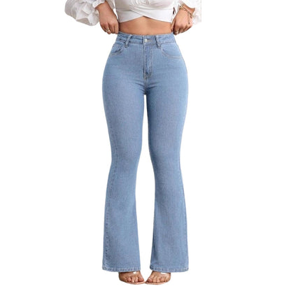 🔥Solange der Vorrat reicht 40 % Rabatt!🎉Elastische Schlagjeans für Damen mit hoher Taille