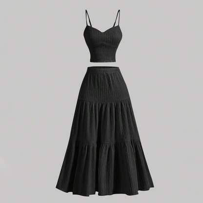 🔥Solange der Vorrat reicht 40 % Rabatt!🎉Set aus hochtailliertem A-Linien-Rock und Camisole-Top
