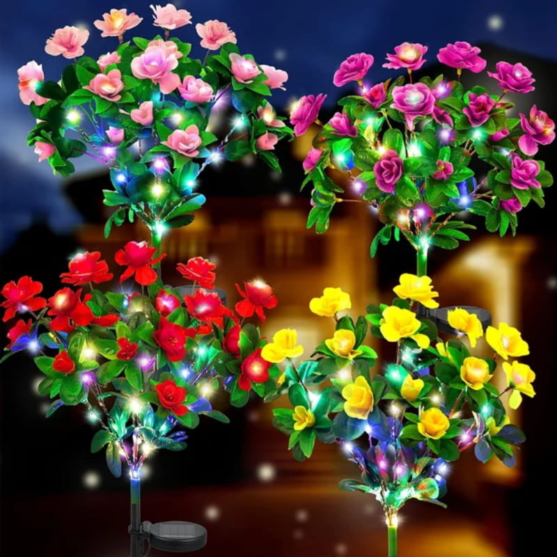 Solar-LED Blüten-Bodeneinstecker – Rhododendron Blumenleuchte für Garten & Terrasse🌺💡