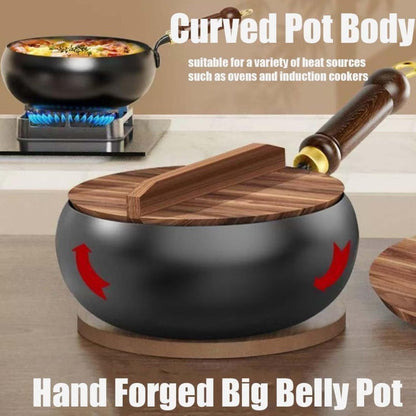 🔥Solange der Vorrat reicht 40 % Rabatt!🎉Alteisen Wok – Robuster Gusseisenbräter mit Deckel für Braten & Kochen👩‍🍳🍲