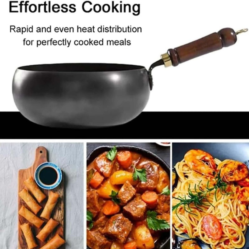 🔥Solange der Vorrat reicht 40 % Rabatt!🎉Alteisen Wok – Robuster Gusseisenbräter mit Deckel für Braten & Kochen👩‍🍳🍲