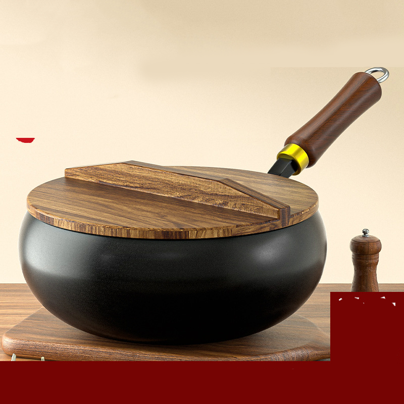 🔥Solange der Vorrat reicht 40 % Rabatt!🎉Alteisen Wok – Robuster Gusseisenbräter mit Deckel für Braten & Kochen👩‍🍳🍲