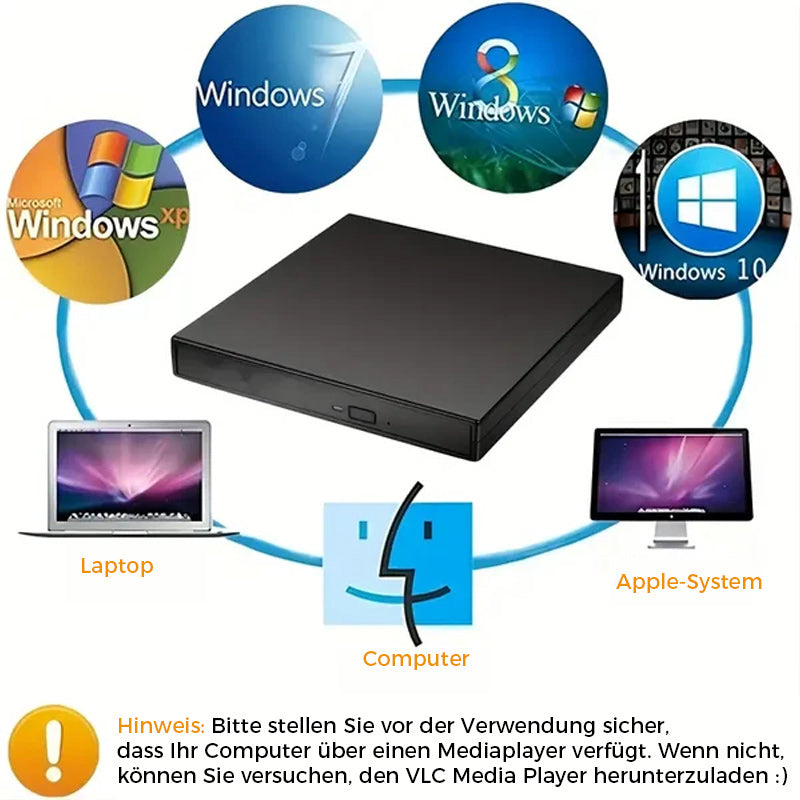 🔥Solange der Vorrat reicht 40 % Rabatt!🎉Externes CD-DVD-Laufwerk😎