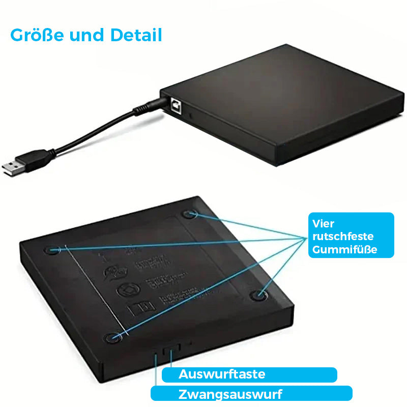 🔥Solange der Vorrat reicht 40 % Rabatt!🎉Externes CD-DVD-Laufwerk😎