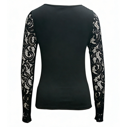 🔥Solange der Vorrat reicht 40 % Rabatt!🎉Damen-Sexy-Oberteil mit Cut-out und Spitzenärmeln