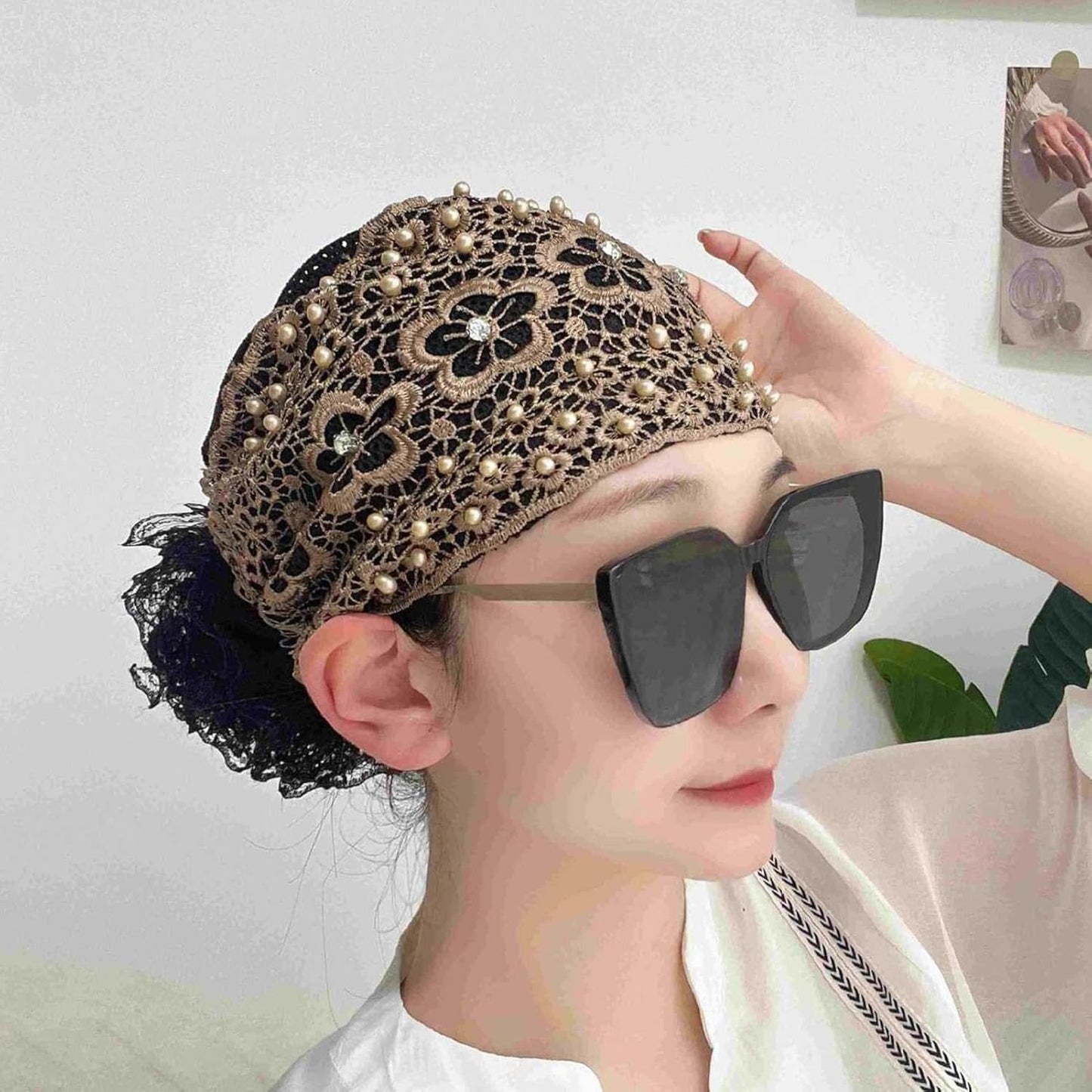📢Bis zu 73 % Rabatt⚡️Damen Haarband mit Perlen & Strass – Breites Stirnband für Alltag💎✨